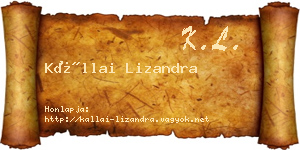 Kállai Lizandra névjegykártya
